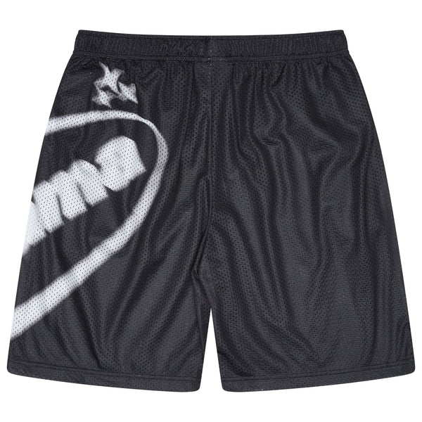 BLACK OVAL MESH SHORTS