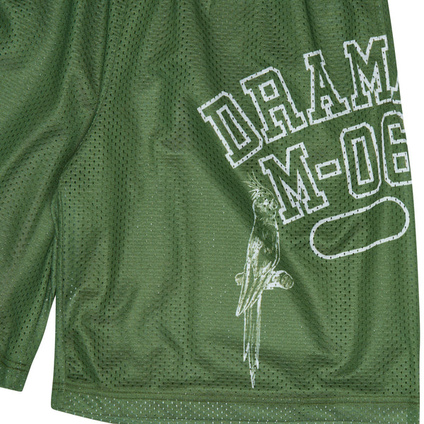 GREEN ANIMAL MESH SHORTS