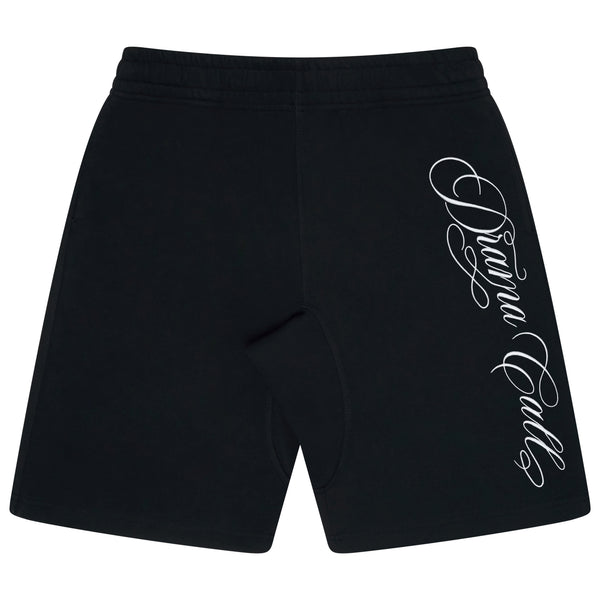 BLACK SCRIBBLE STITCH SHORTS