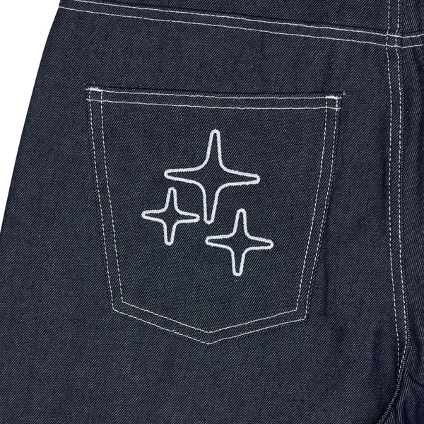 3STA STITCH JUMBO JORTS (RAW INDIGO)