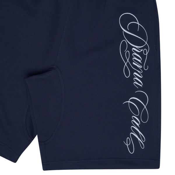 NAVY SCRIBBLE STITCH SHORTS