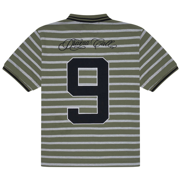NO.9 STRIPE POLO (GREEN)