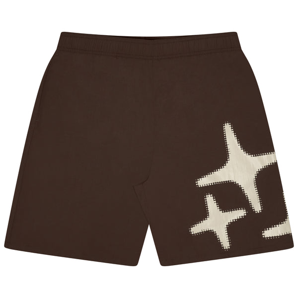 BROWN HALFTONE 3STA SWIM SHORTS
