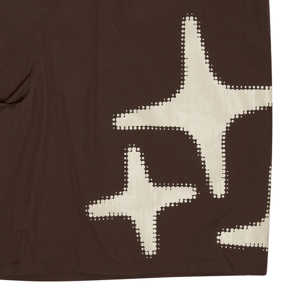 BROWN HALFTONE 3STA SWIM SHORTS