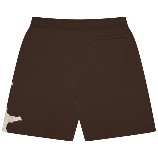 BROWN HALFTONE 3STA SWIM SHORTS