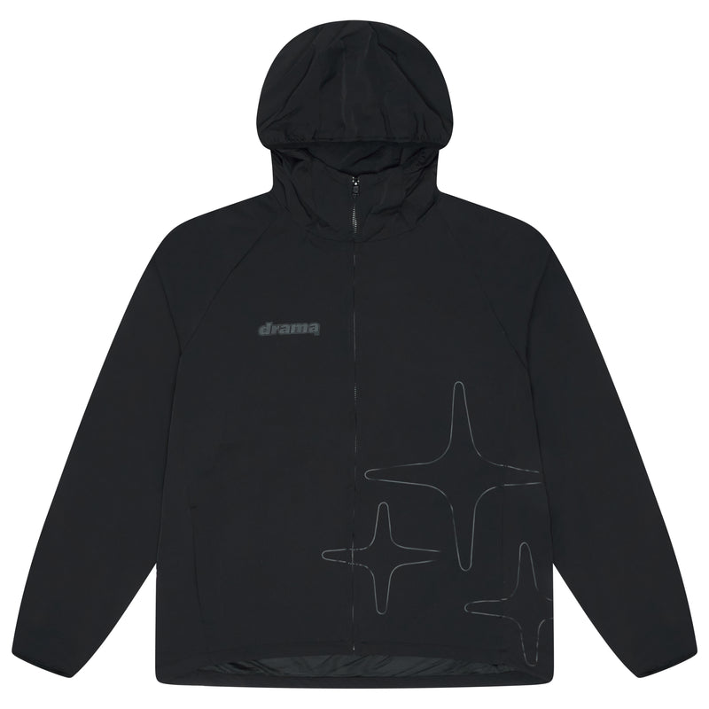 BLACK LIGHTWEIGHT NYLON JACKET
