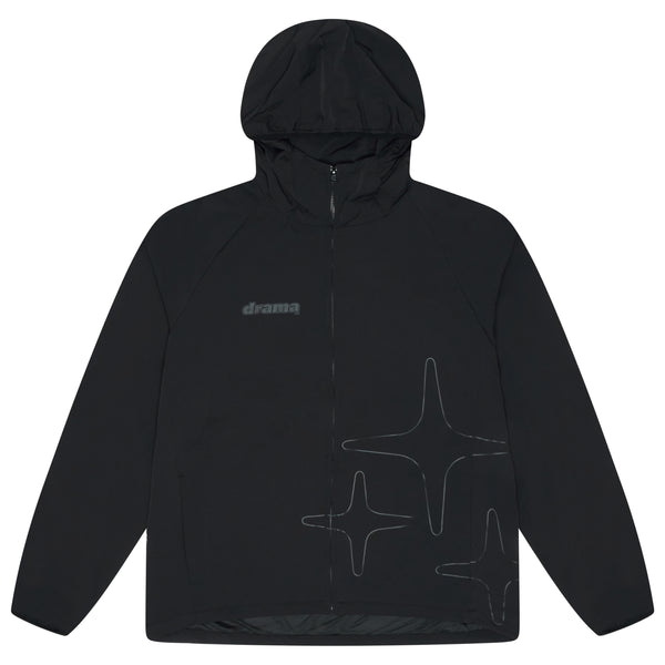 BLACK LIGHTWEIGHT NYLON JACKET