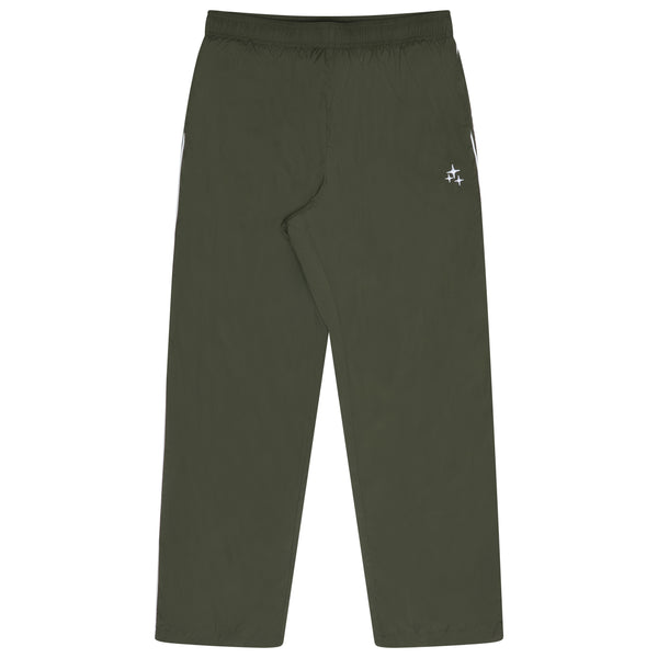 ARMY GREEN STA BAGGY NYLON PANTS