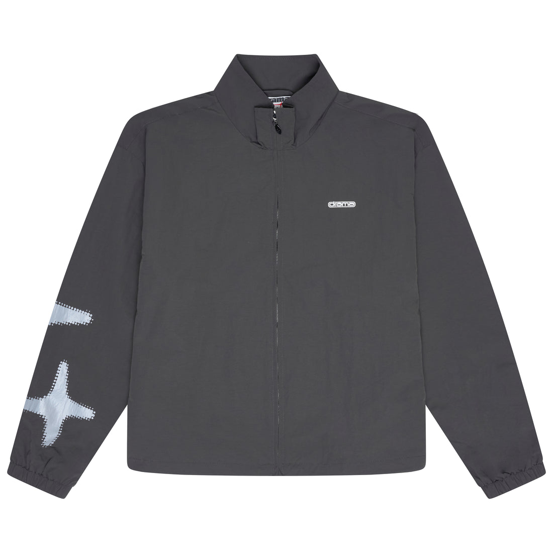 DARK GREY HALFTONE NYLON TRACK TOP