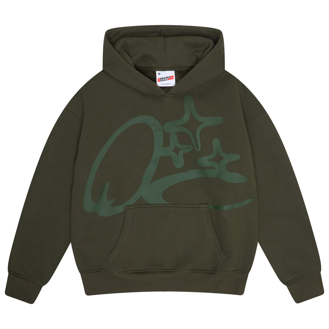 ARMY GREEN SCRIBBLE HOOD