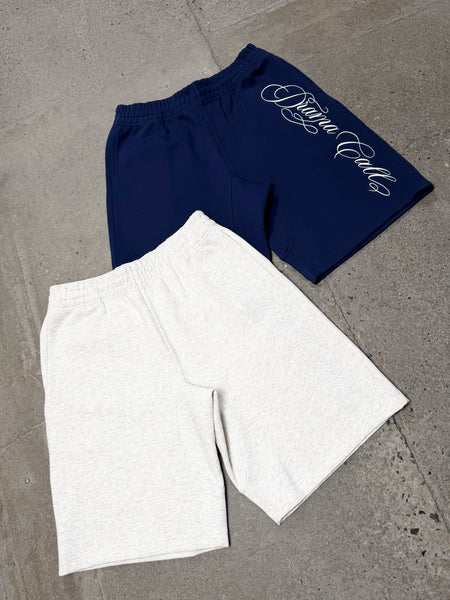 NAVY SCRIBBLE STITCH SHORTS
