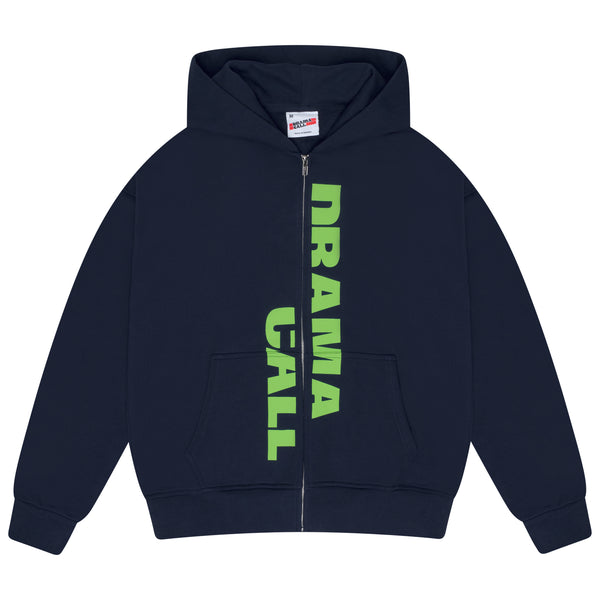ZIP LINE HOOD (NAVY N GREEN)