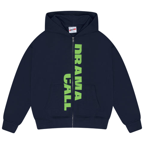 ZIP LINE HOOD (NAVY N GREEN)