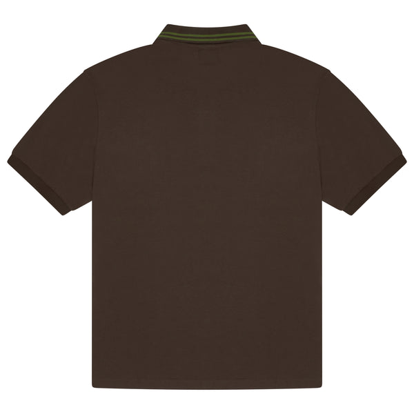 BROWN N PINK HALFTONE 3STA POLO