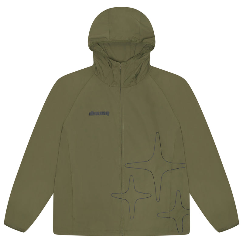 MILITARY GREEN LIGHTWEIGHT NYLON JACKET