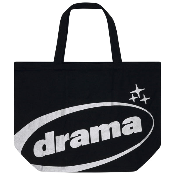 OVAL BIG TOTE BAG (BLACK N SILVER)