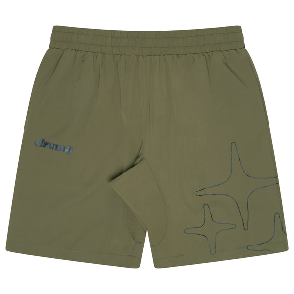 MILITARY GREEN LIGHTWEIGHT NYLON SHORTS