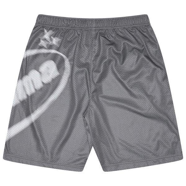 ASH GREY OVAL MESH SHORTS