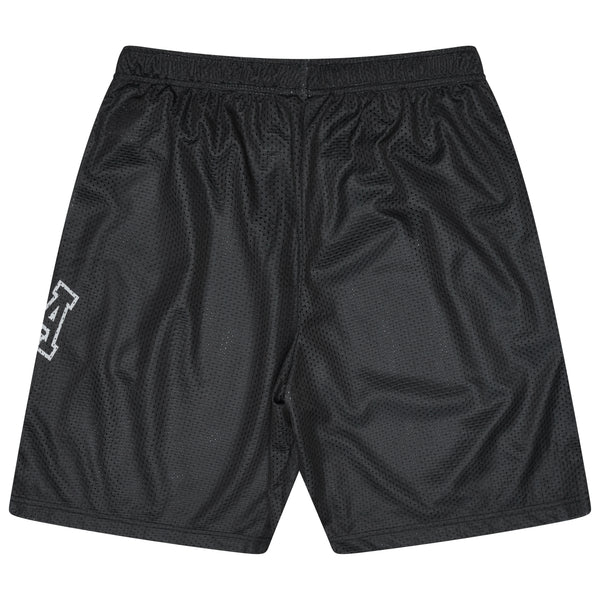 BLACK COLLEGE MESH SHORTS