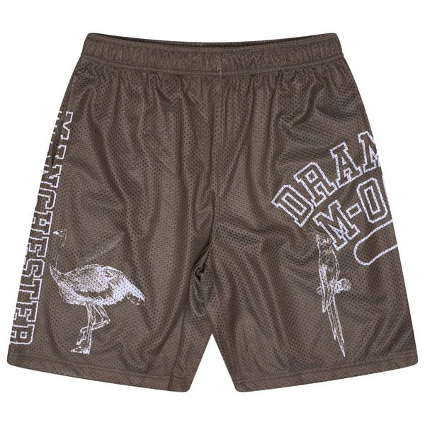 DARK BROWN ANIMAL MESH SHORTS
