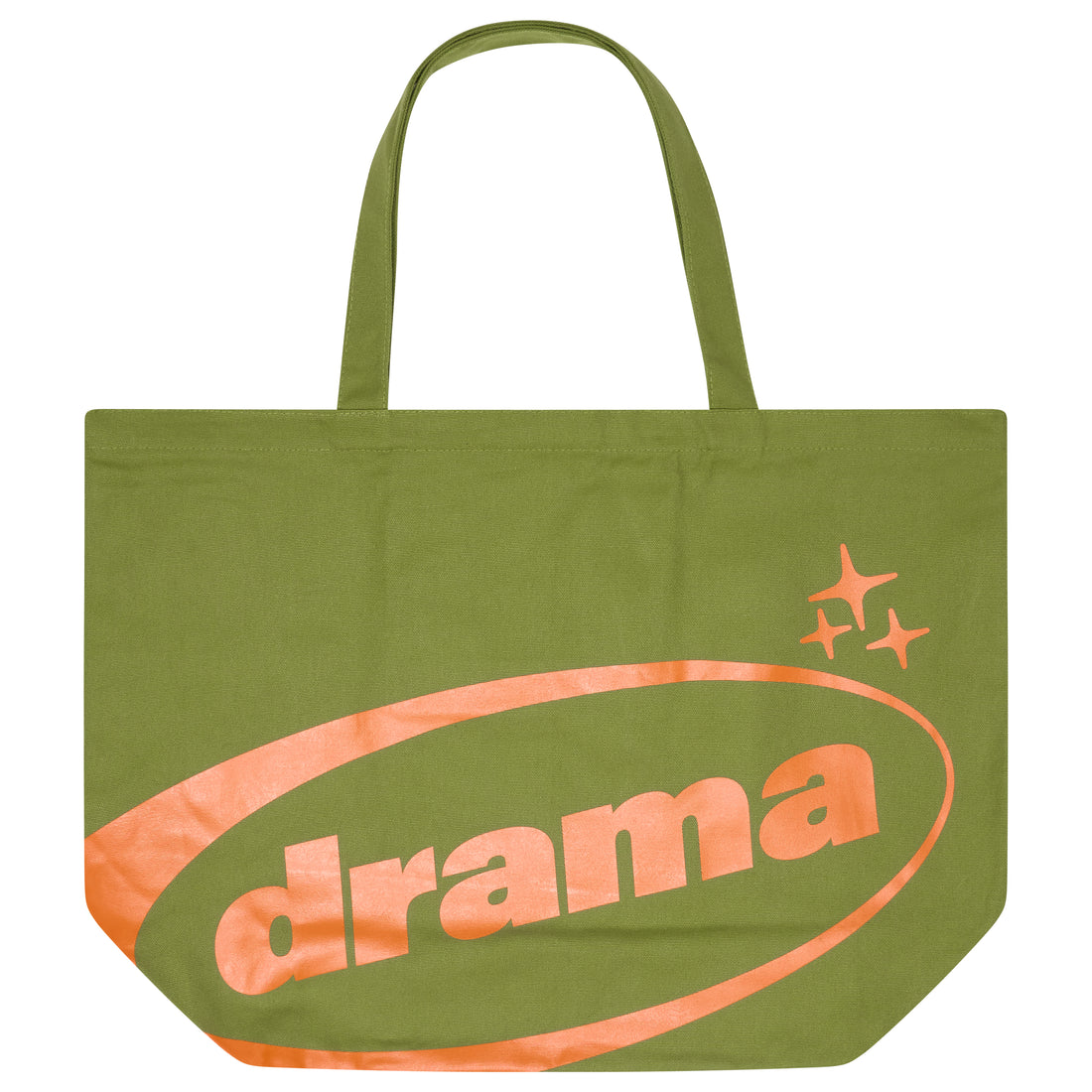 ARMY GREEN N ORANGE TOTE BAG