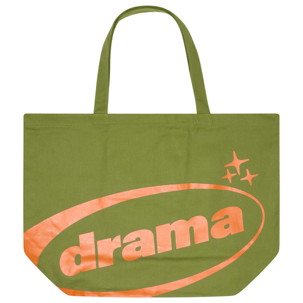 ARMY GREEN N ORANGE TOTE BAG