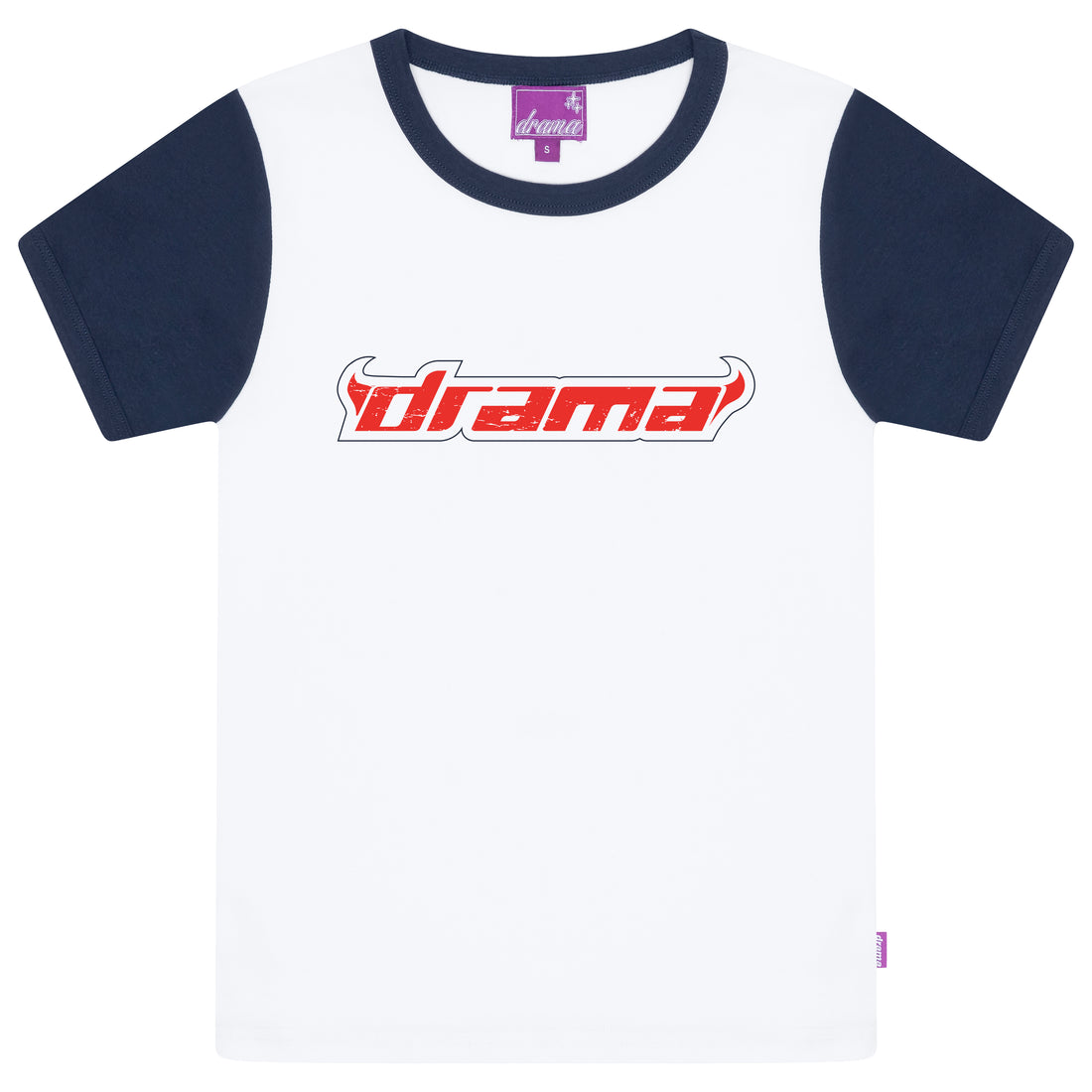 RAGLAN WOMENS BABY TEE (NAVY)