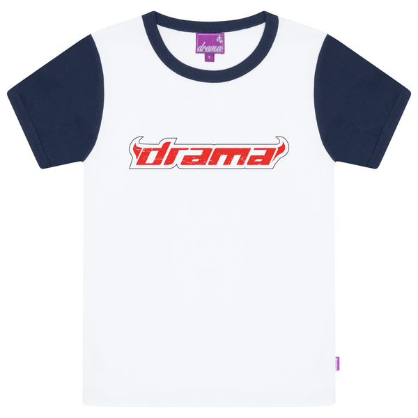 RAGLAN WOMENS BABY TEE (NAVY)