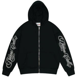 ARM SCRIBBLE HEAVY ZIP UP HOOD (BLACK)