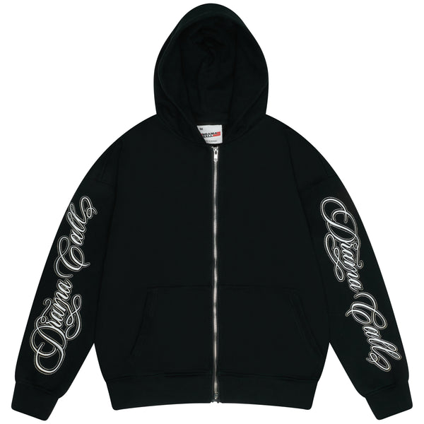 ARM SCRIBBLE HEAVY ZIP UP HOOD (BLACK)