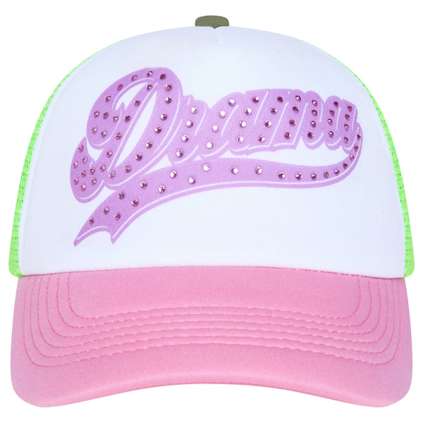 PINK N GREEN SCRIPT STUD TRUCKA