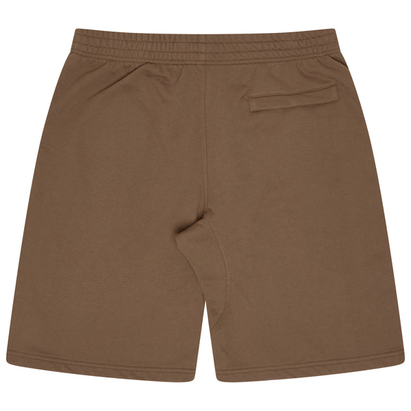 BROWN DISTRESSED COLLEGE SHORTS