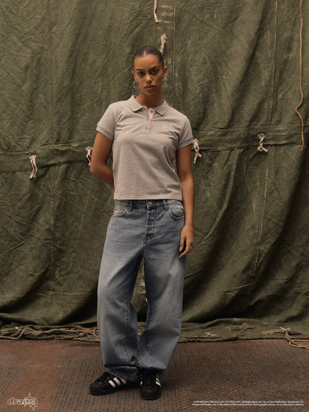 GREY N PINK STA WOMENS POLO
