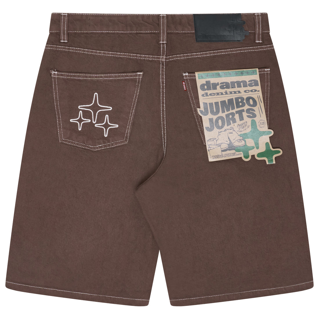 3STA STITCH JUMBO JORTS (BROWN)