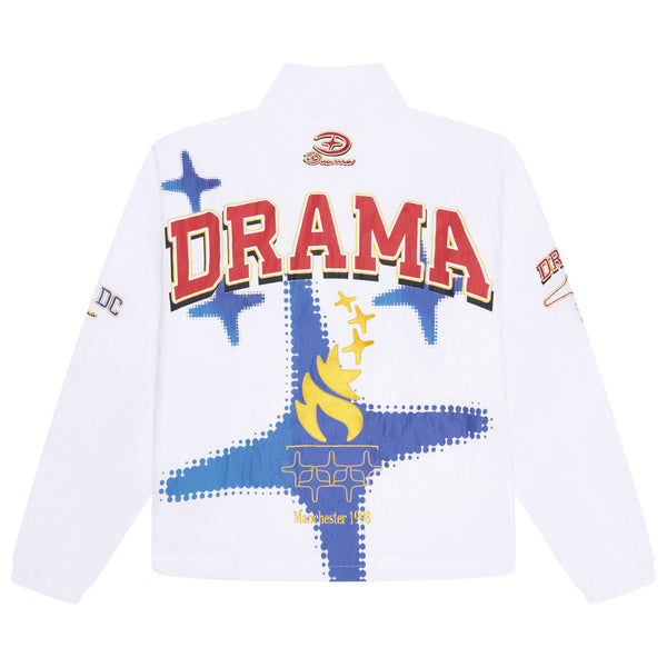 WHITE OLYMPIC NYLON TRACK TOP