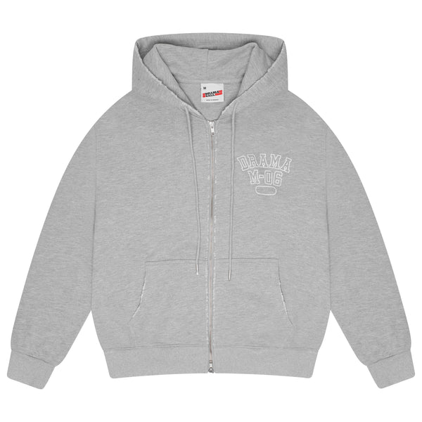 OG GREY DISTRESSED COLLEGE ZIP UP