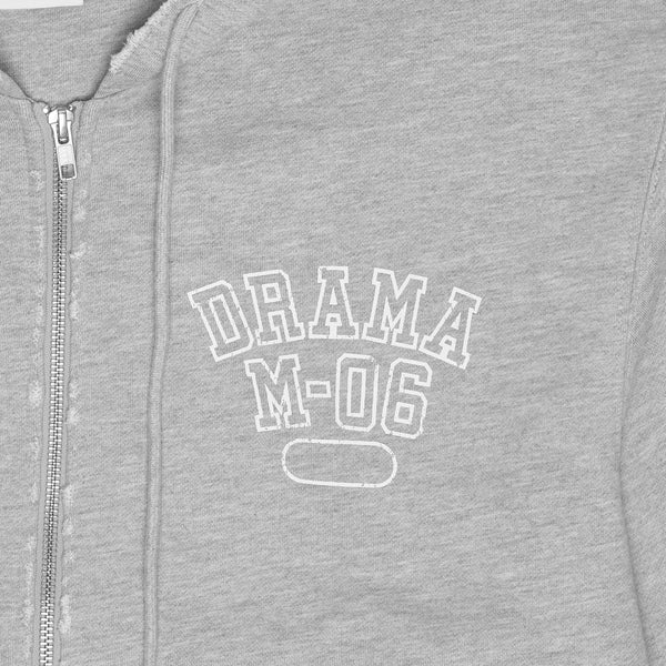 OG GREY DISTRESSED COLLEGE ZIP UP