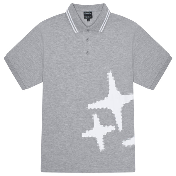 GREY HALFTONE 3STA POLO