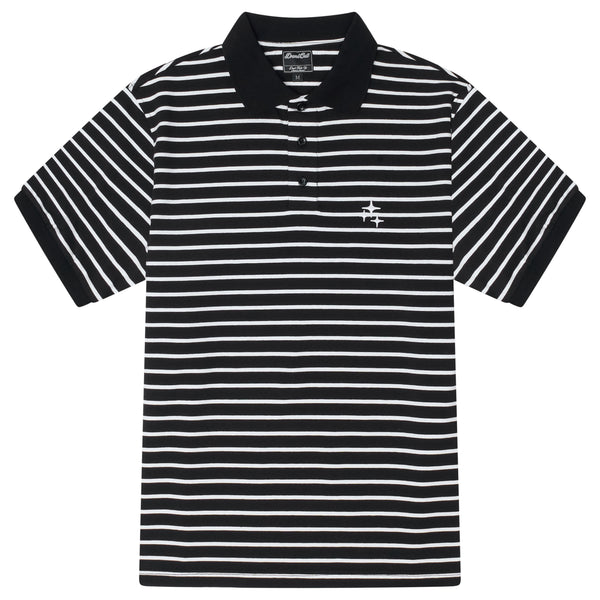 BLACK N WHITE STA STRIPED POLO