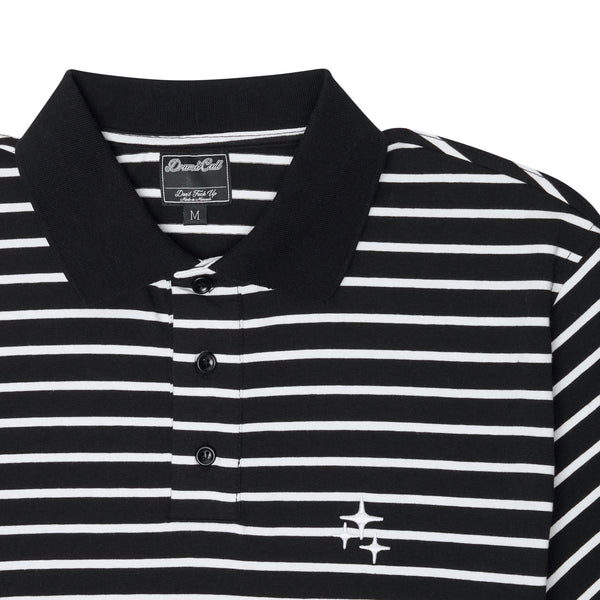 BLACK N WHITE STA STRIPED POLO