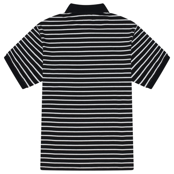 BLACK N WHITE STA STRIPED POLO