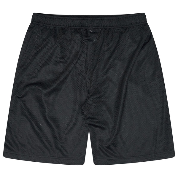 BLACK STAPLE MESH SHORTS