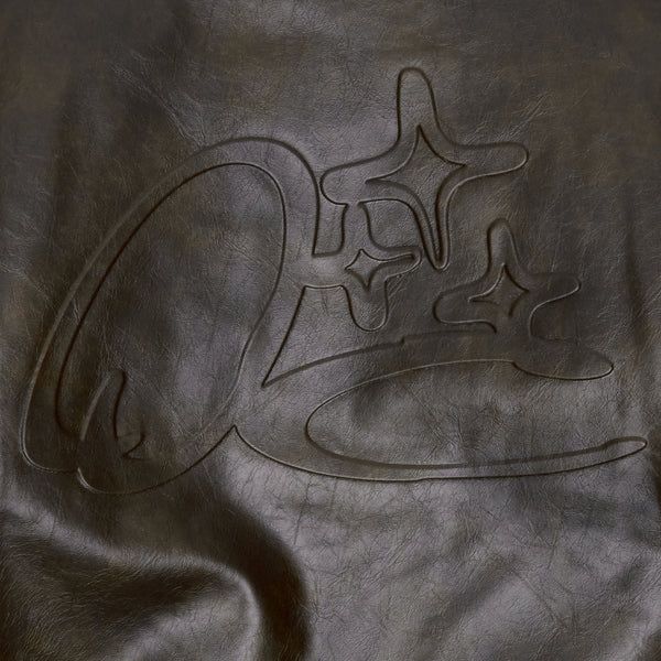 BROWN SCRIBBLE LEATHER JACKET