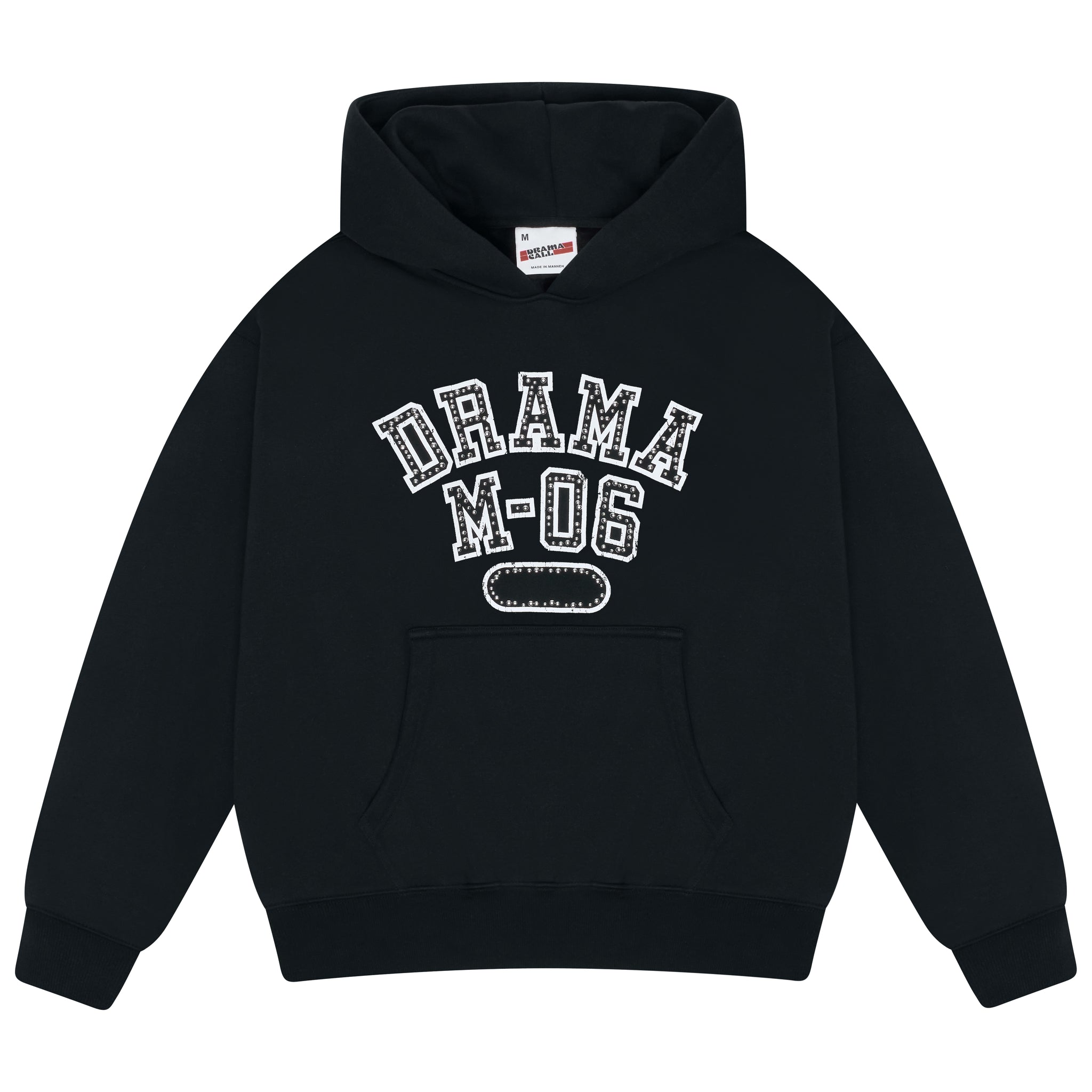 BLACK COLLEGE STUD HOOD