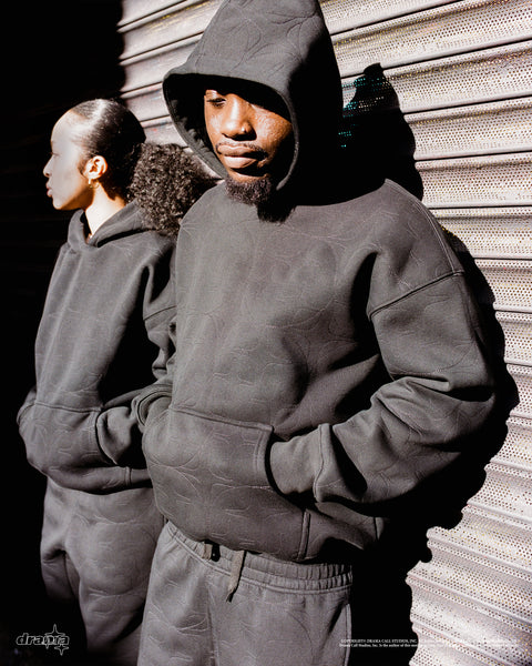 BLACK ALL STAR EMBROIDERED HOOD