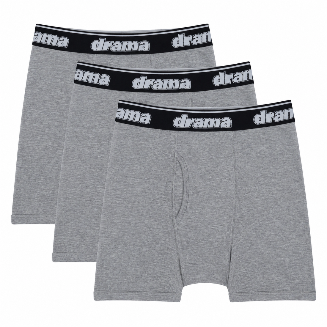 GREY BOXER BRIEFS (3 PACK)