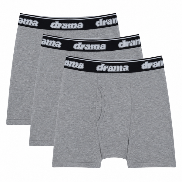 GREY BOXER BRIEFS (3 PACK)