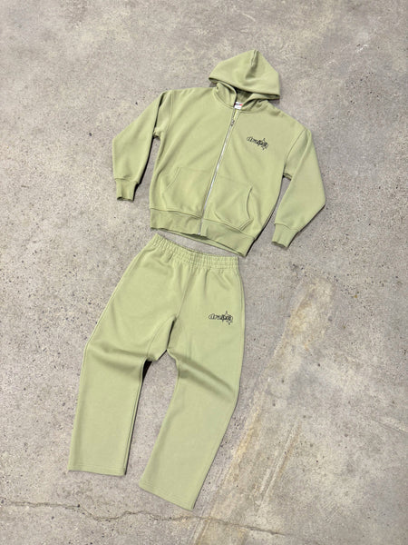 SAGE GREEN LINE-STA OPEN LEG BOTTOMS