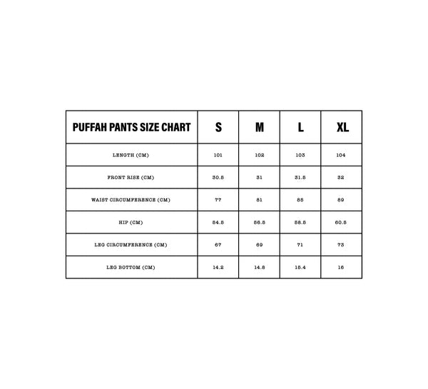 BLACK DUCK DOWN LINE-STA PUFFAH PANTS