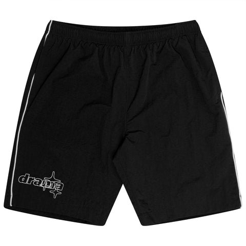 LINE-STAR BLACK NYLON SHORTS